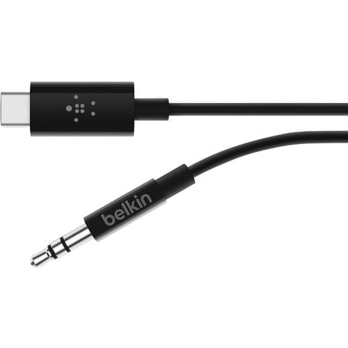 Belkin 3.5mm Audio Cable with USB-C Connector - 2.95 ft Mini-phone/USB-C Audio Cable for Audio Device, Speaker, Smartphone