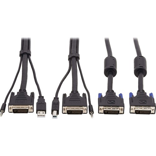 Eaton Tripp Lite Series Dual DVI KVM Cable Kit - DVI, USB, 3.5 mm Audio (3xM/3xM) + DVI (M/M), 10 ft. (3.05 m) - 10 ft KVM