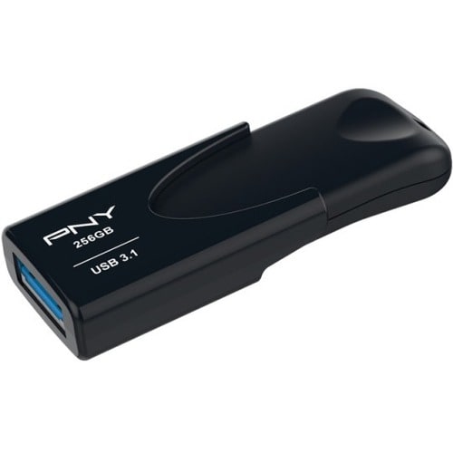PNY Attaché 4 3.1 256 GB USB 3.1 Typ A Flash-Laufwerk - Schwarz - 80 MB/s Read Speed - 20 MB/s Write Speed - 1 / Pack