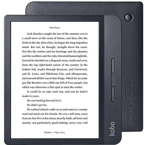 Lettore di testo digitale Kobo Libra H2O - Nero - 8 GB Flash - 17,8 cm (7") Display - Touchscreen - 1264 x 1680 - LAN wire