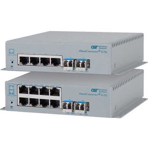 Omnitron Systems OmniConverter Unmanaged Gigabit, MM SC, RJ-45, Ethernet Fiber Switch - 4 x 10/100/1000BASE-T, 1 x 1000BAS