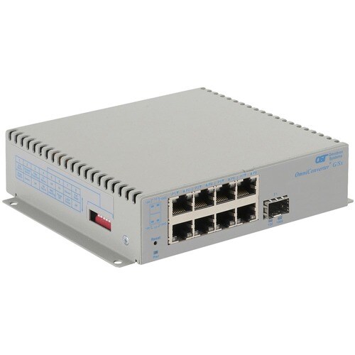 Omnitron Systems OmniConverter Unmanaged Gigabit, SFP, RJ-45, Ethernet Fiber Switch - 8 x 10/100/1000BASE-T, 1 x 1000BASE-