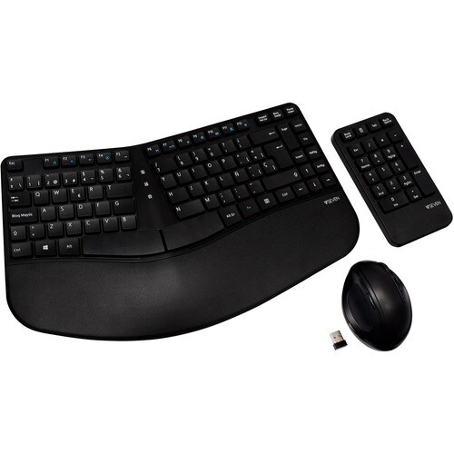 Clavier et souris V7 Professional CKW400ES - Espagnol - USB Sans fil RF 2,40 GHz Clavier - Couleur du clavier/pavé tactile