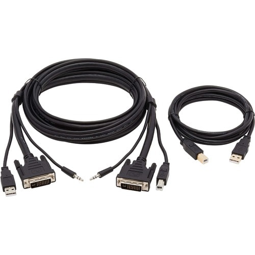 Tripp Lite by Eaton DVI KVM Cable Kit - DVI USB 3.5 mm Audio (3xM/3xM) + USB (M/M) 6 ft. (1.83 m) - 6 ft KVM Cable for KVM