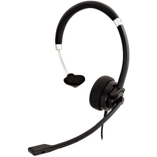 V7 Deluxe HA401 Wired Over-the-head Mono Headset - Black, Silver - Monaural - Supra-aural - 31.50 Hz to 20 kHz - 180 cm Ca