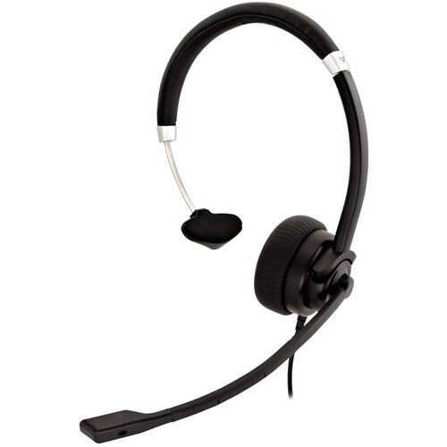 V7 Deluxe HA401 Kabel Kopfbügel, Auf den Ohren Mono Headset - Schwarz, Silber - Microsoft-Teams-Zertifizierung - Monaural 