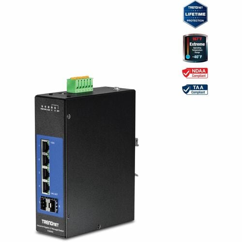 TRENDnet TI-G642i 6 Ports Manageable Ethernet Switch - Gigabit Ethernet - 1000Base-T, 100/1000Base-FX - New - TAA Complian