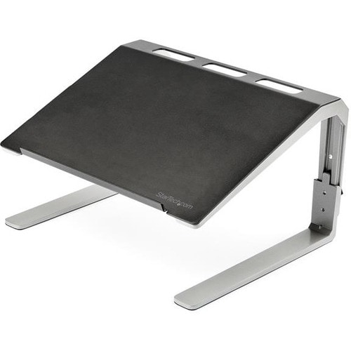 StarTech.com Adjustable Laptop Stand - Heavy Duty Steel & Aluminum - 3 Height Settings - Tilted - Ergonomic Laptop Riser f