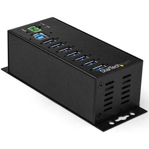 StarTech.com 7 Port USB Hub w/ Power Adapter, Metal Industrial USB 3.0 Data Hub, Din Rail, Wall & Desk Mountable USB 5Gbps