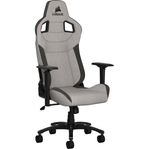 Corsair T3 RUSH Gaming Chair - Gray/Charcoal - For Gaming - Fabric, Nylon, Metal, Polyurethane Foam, Memory Foam - Charcoa