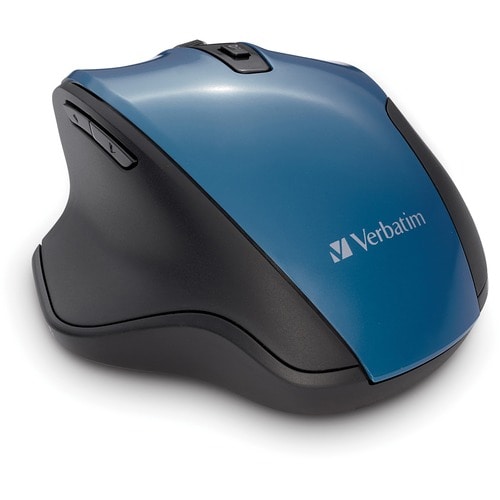 Verbatim Silent Ergonomic Wireless Blue LED Mouse - Dark Teal - Blue LED/Optical - Wireless - Radio Frequency - 2.40 GHz -