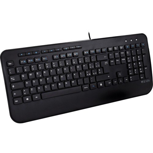 V7 Professional KU300IT Keyboard - Cable Connectivity - USB Interface - Italian - QWERTY Layout - Black - Membrane Keyswit