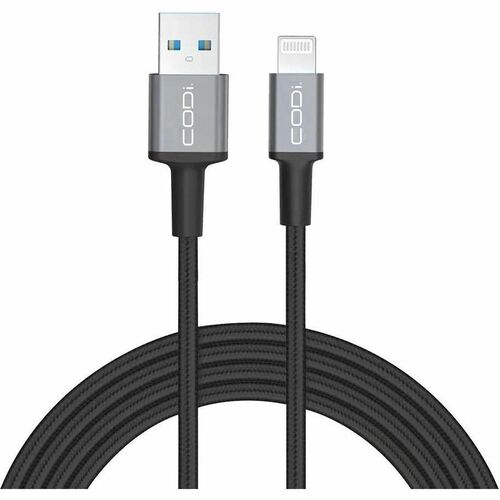 CODi 6' Braided Nylon USB-A to Lightning (MFI Certified) Charge & Sync Cable - 6 ft Lightning/USB Data Transfer Cable for 