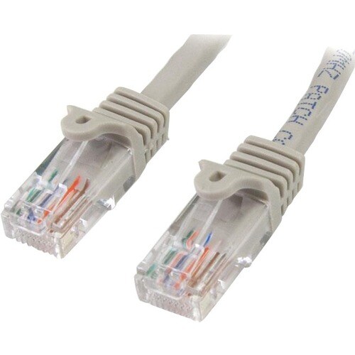 StarTech.com 5m Cat5e Patch Cable with Snagless RJ45 Connectors - Grey - 5 m Patch Cord - Cable for Network Device, Hub, S
