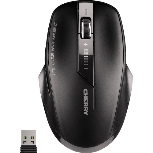 CHERRY MW 2310 2.0 Mouse - Radio Frequency - USB - Optical - 6 Button(s) - Black - 1 - Wireless - 2.40 GHz - 2400 dpi - Sc