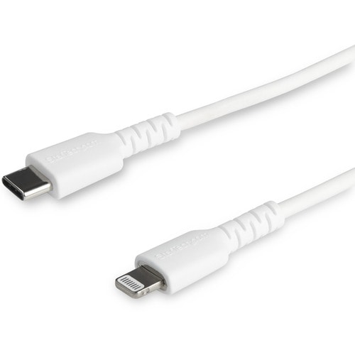 StarTech.com 3 foot/1m Durable White USB-C to Lightning Cable, Rugged Heavy Duty Charging/Sync Cable for Apple iPhone/iPad