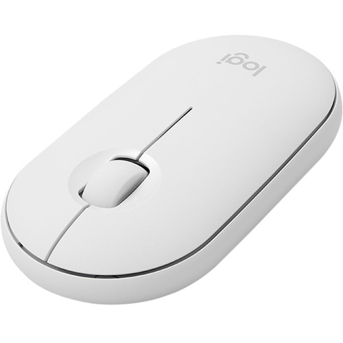 Souris Optique Logitech Pebble M350 - Bluetooth/Radio Fréquence - USB - 3 Bouton(s) - Blanc cassé - Sans fil - 2,40 GHz - 