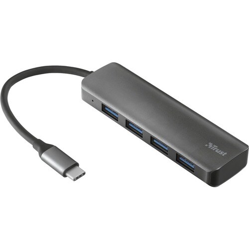 Trust Halyx USB Hub - USB Type C - External - Aluminium - 4 Total USB Port(s) - PC, Mac, ChromeOS