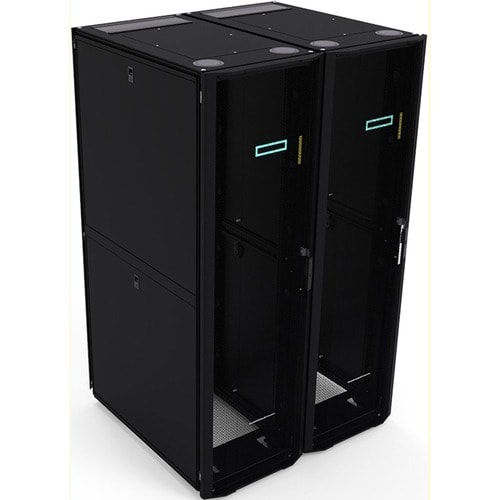 HPE Enterprise 48U Floor Standing Rack Cabinet for Server, KVM Switch - Black, Silver - 1360.78 kg Dynamic/Rolling Weight 
