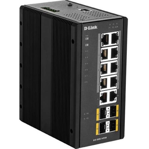 D-Link DIS-300G DIS-300G-14PSW 10 Ports Manageable Ethernet Switch - 2 Layer Supported - Modular - 4 SFP Slots - Twisted P