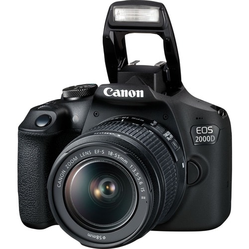 Cámara digital SLR con objetivo Canon EOS 2000D - 24,1 Megapíxel - 18 mm-55 mm - Negro - Enfoque Automático - 7,6 cm (3")L
