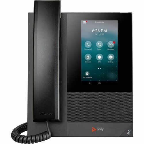 Poly CCX 400 IP Phone - Corded - Corded - Desktop - Black - VoIP - PoE Ports POE