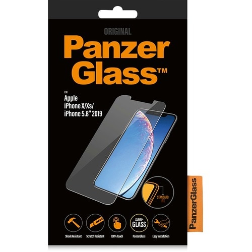 PanzerGlass Original Tempered Glass Screen Protector - Crystal Clear - For 14.7 cm (5.8") LCD iPhone X, iPhone XS - Shock 