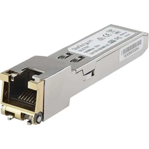 StarTech.com SFP1GETST SFP (mini-GBIC) - 1 x RJ-45 1000Base-TX LAN - For Data Networking - Twisted PairGigabit Ethernet - 