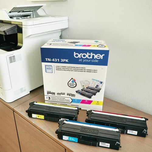 Brother TN-431 Original Standard Yield Laser Toner Cartridge - Multi-pack - Cyan, Magenta, Yellow - 3 / Box - 1800 Pages C