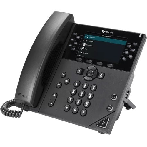 Poly 450 IP Phone - Corded - Corded - Desktop - Black  - 12 x Total Line - VoIP - 2 x Network (RJ-45) - PoE Ports