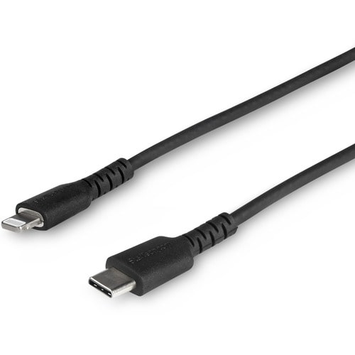 StarTech.com 3 foot/1m Durable Black USB-C to Lightning Cable, Rugged Heavy Duty Charging/Sync Cable for Apple iPhone/iPad