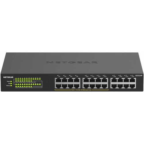 Netgear 300 GS324P 24 Ports Ethernet Switch - 2 Layer Supported - Twisted Pair - Rack-mountable, Desktop