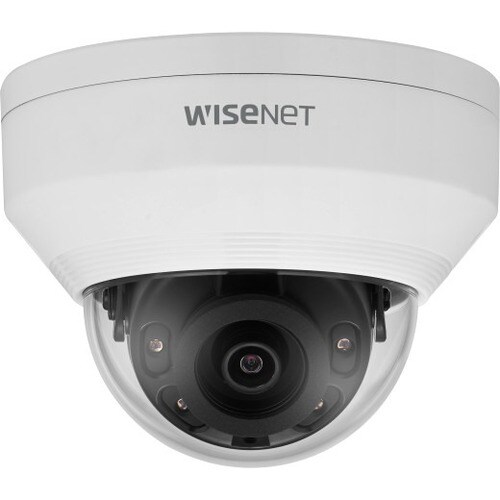 Wisenet LNV-6012R 2 Megapixel Outdoor Full HD Network Camera - Color, Monochrome - Dome - White - 98.43 ft Infrared Night 