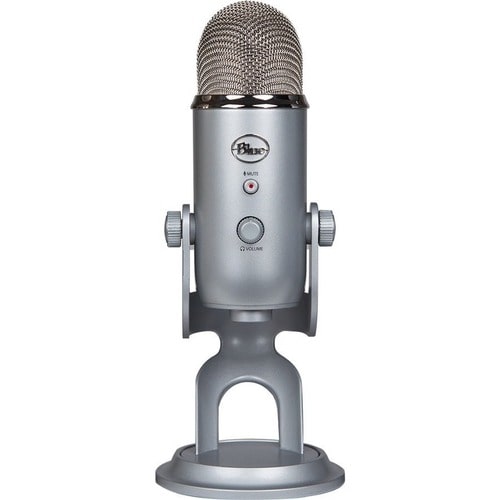 Blue Yeti Wired Condenser Microphone - Stereo - 20 Hz to 20 kHz - Cardioid, Bi-directional, Omni-directional - Stand Mount