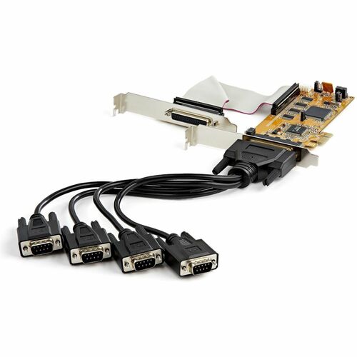 StarTech.com 8-Port PCI Express RS232 Serial Adapter Card, PCIe to DB9 Controller 16C1050 UART, Low Profile, 15kV ESD, Win