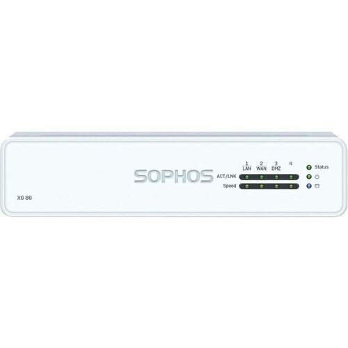 Sophos 86 Network Security/Firewall Appliance - 4 Port - 1000Base-T - Gigabit Ethernet, 1000Base-X - AES (256-bit) - 4 x R