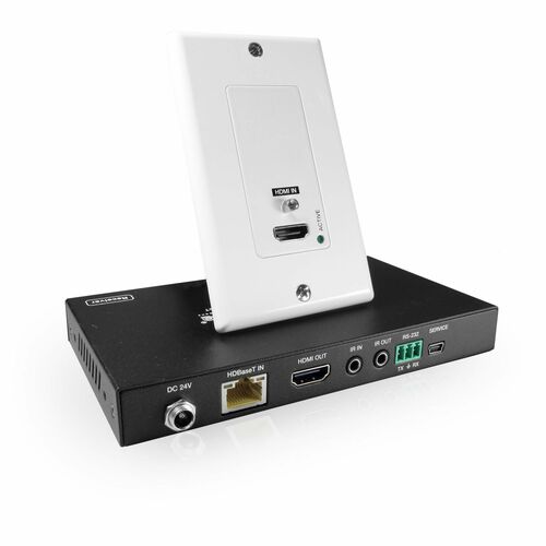 Comprehensive Pro AV/IT HDBaseT 4K60 18G Single Gang HDMI Wall Plate Extender Kit up to 230ft - Black