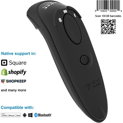 Socket Mobile DuraScan D740 Handheld Barcode Scanner - Wireless Connectivity - Black - 495.30 mm Scan Distance - 1D, 2D - 