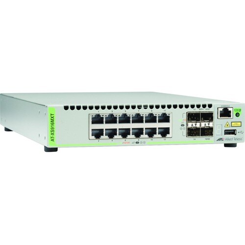 Allied Telesis CentreCOM XS900MX AT-XS916MXT 12 Ports Manageable Layer 3 Switch - Gigabit Ethernet, 10 Gigabit Ethernet - 