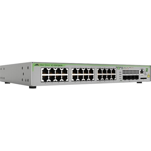 Allied Telesis CentreCOM GS970M GS970M/28 24 Ports Manageable Layer 3 Switch - 3 Layer Supported - Modular - 4 SFP Slots -