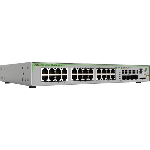 Allied Telesis CentreCOM GS970M GS970M/28PS 24 Ports Manageable Layer 3 Switch - 3 Layer Supported - Modular - 4 SFP Slots