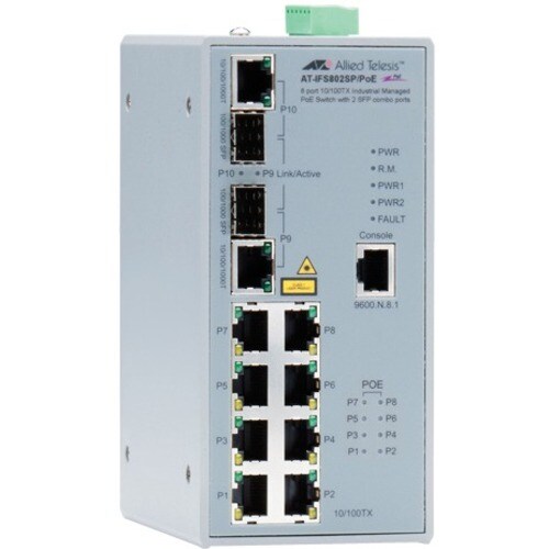 Conmutador Ethernet Allied Telesis 8 Puertos Gestionable - 10/100/1000Base-T, 10/100Base-TX - 2 Capa compatible - 2 Ranura