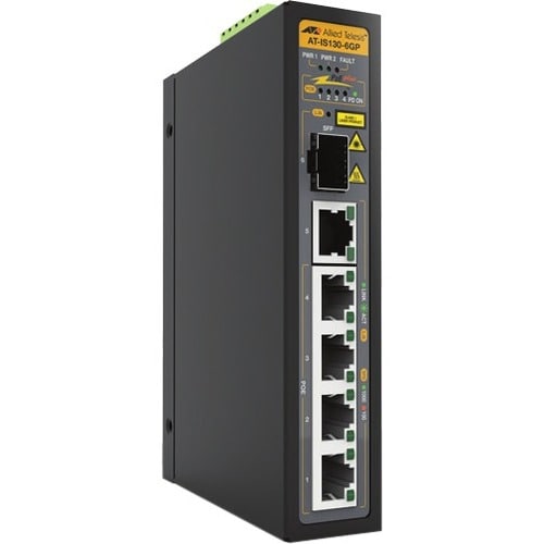 Conmutador Ethernet Allied Telesis IS130 IS130-6GP 5 - 2 Capa compatible - Modular - 1 Ranuras SFP - Fibra Óptica, Par tre
