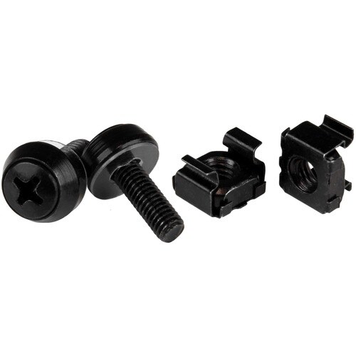 StarTech.com 50pc 10-32 Server Rack Cage Nuts and Screws w/Washers - Network/IT Rack Mount Hardware Kit - Clip/Captive Nut
