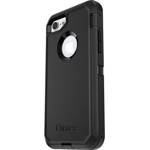 OtterBox Defender Carrying Case (Holster) Apple iPhone 7, iPhone 8 Smartphone - Black - Dirt Resistant Port, Dust Resistan