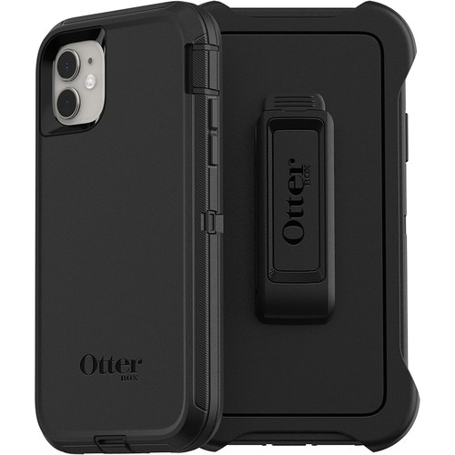 OtterBox Defender Carrying Case (Holster) Apple iPhone 11 Smartphone - Black - Dirt Resistant Port, Dust Resistant Port, A