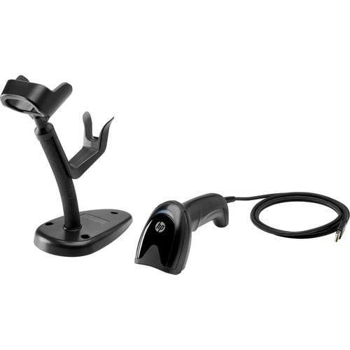 HP Engage Imaging Barcode Scanner II - Cable Connectivity - 1D, 2D - LED - Imager - Omni-directional - USB - Black - Stand