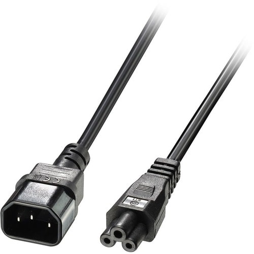LINDY Verlängerungskabel - 3 m - für Notebook - IEC 60320 C14 / C5/Cloverleaf