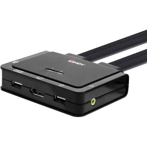 LINDY KVM-Switchbox - 2 Computer - 1 Lokaler Benutzer(n) - 4096 x 2160 - 2 x USB - 2 x DisplayPort - Rackmount