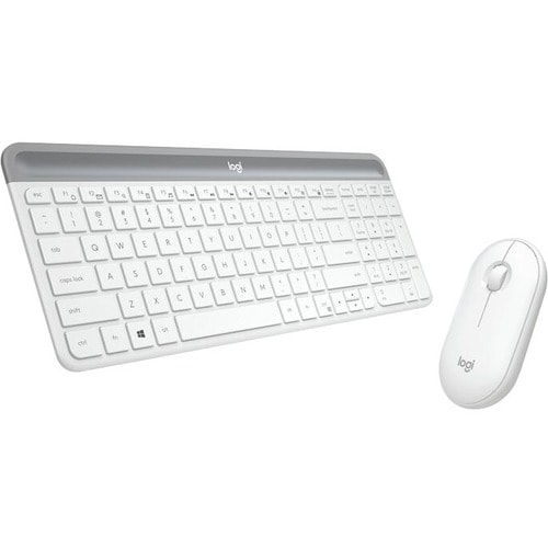 Logitech MK470 Keyboard & Mouse - French - USB Wireless RF - Keyboard/Keypad Color: White - USB Wireless RF - Optical - 10